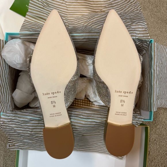 NWT Kate Spade gold Broadway mules - Picture 9 of 9